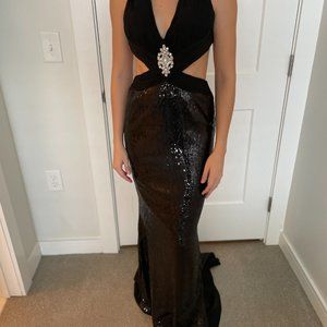 Black Formal Evening Gown/Formal Dress with Sparkles, Size 0-2